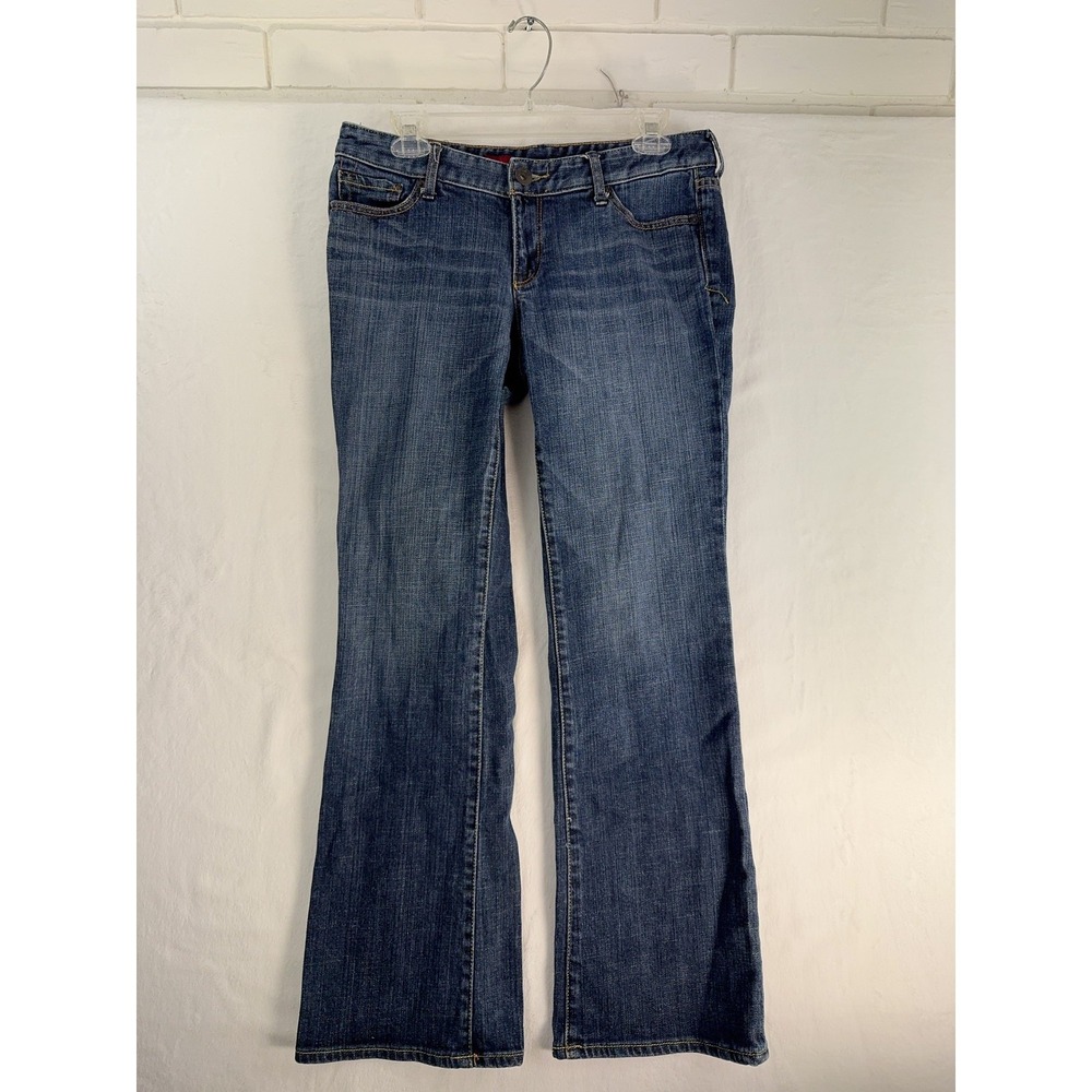 X2 Stella Boot Jeans Womens 8 Flare Stretch Denim Embroidered Back Medium Wash